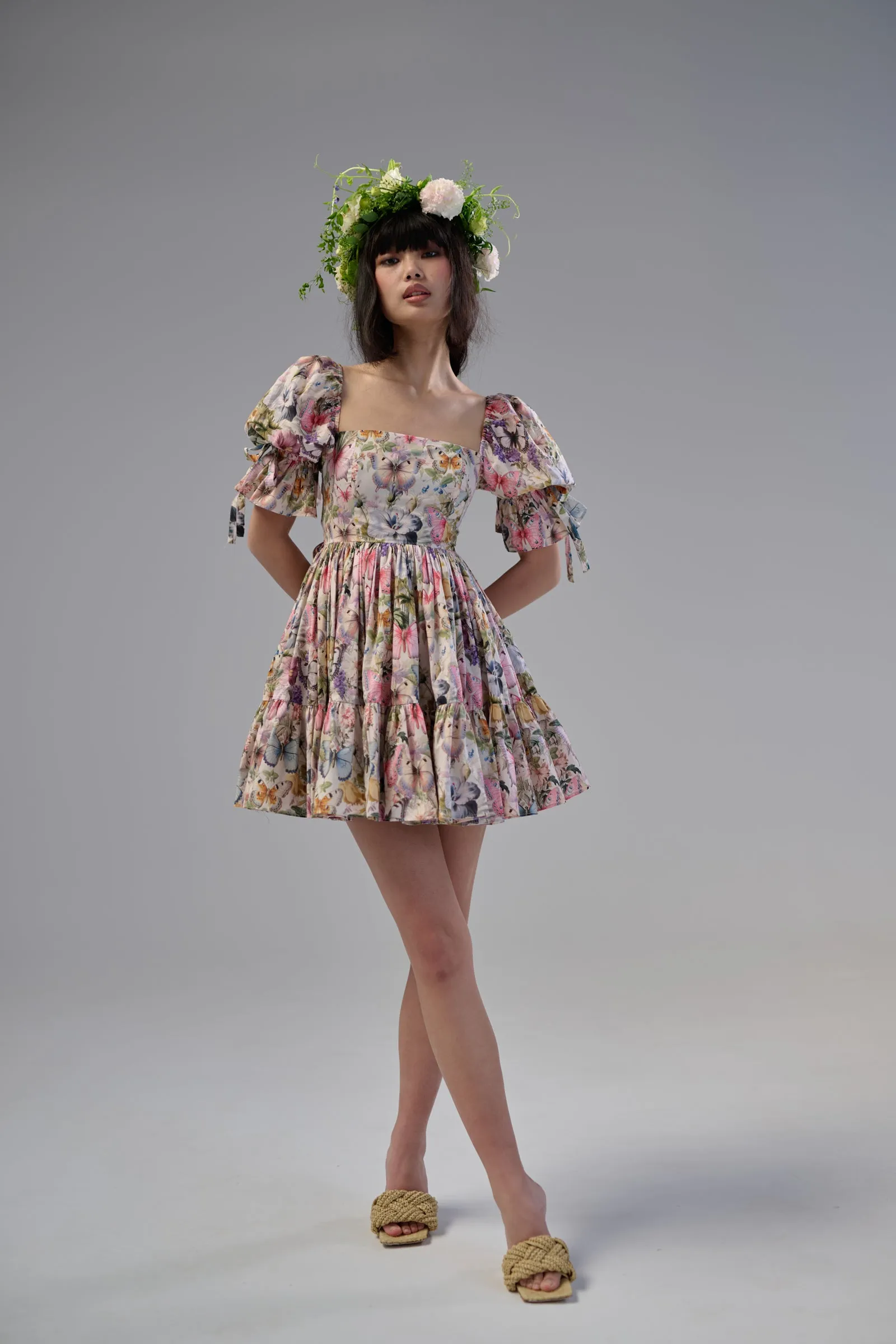 The Butterfly Botanics Mini Market Dress sold by Selkie