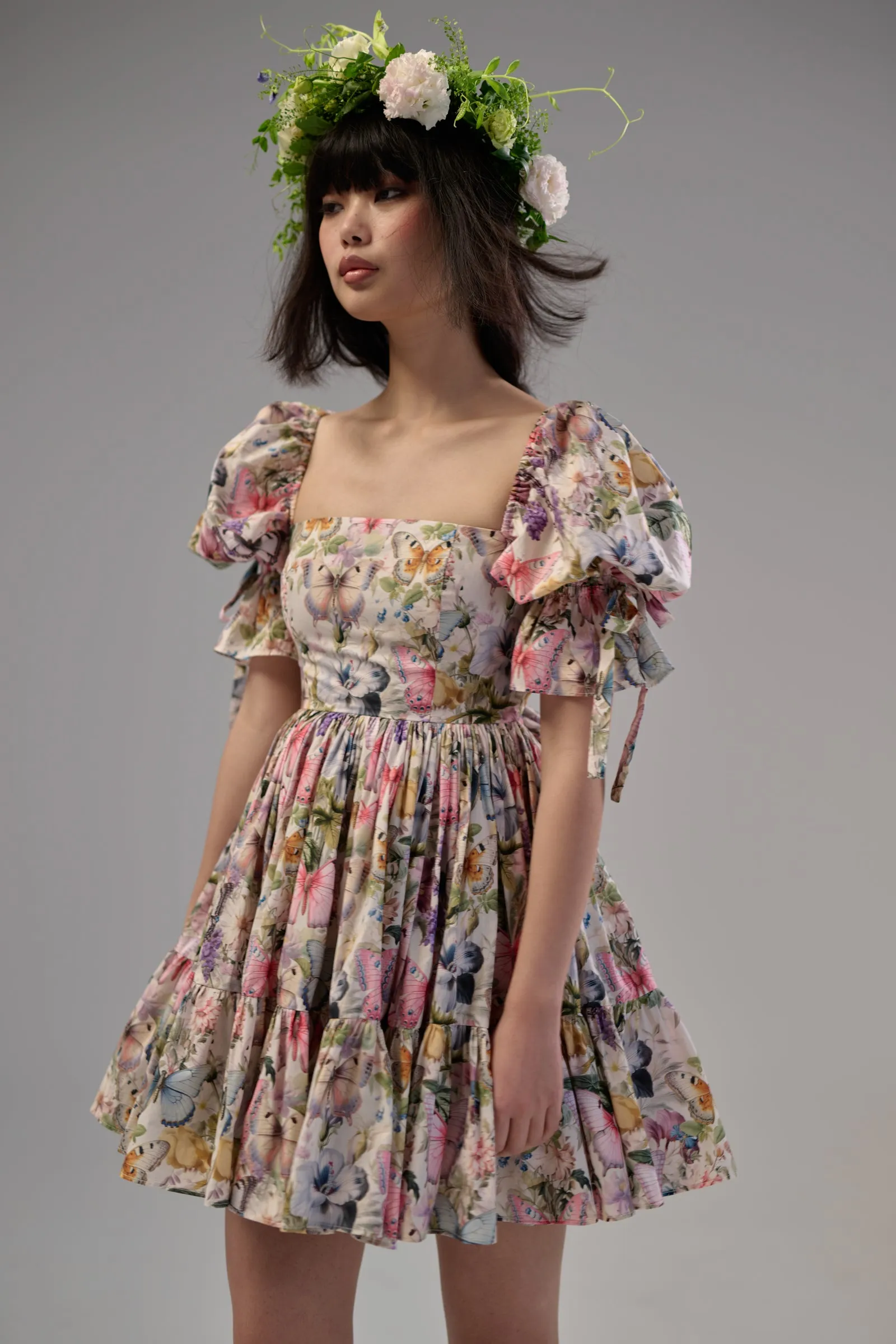 The Butterfly Botanics Mini Market Dress sold by Selkie product image thumbnail 2