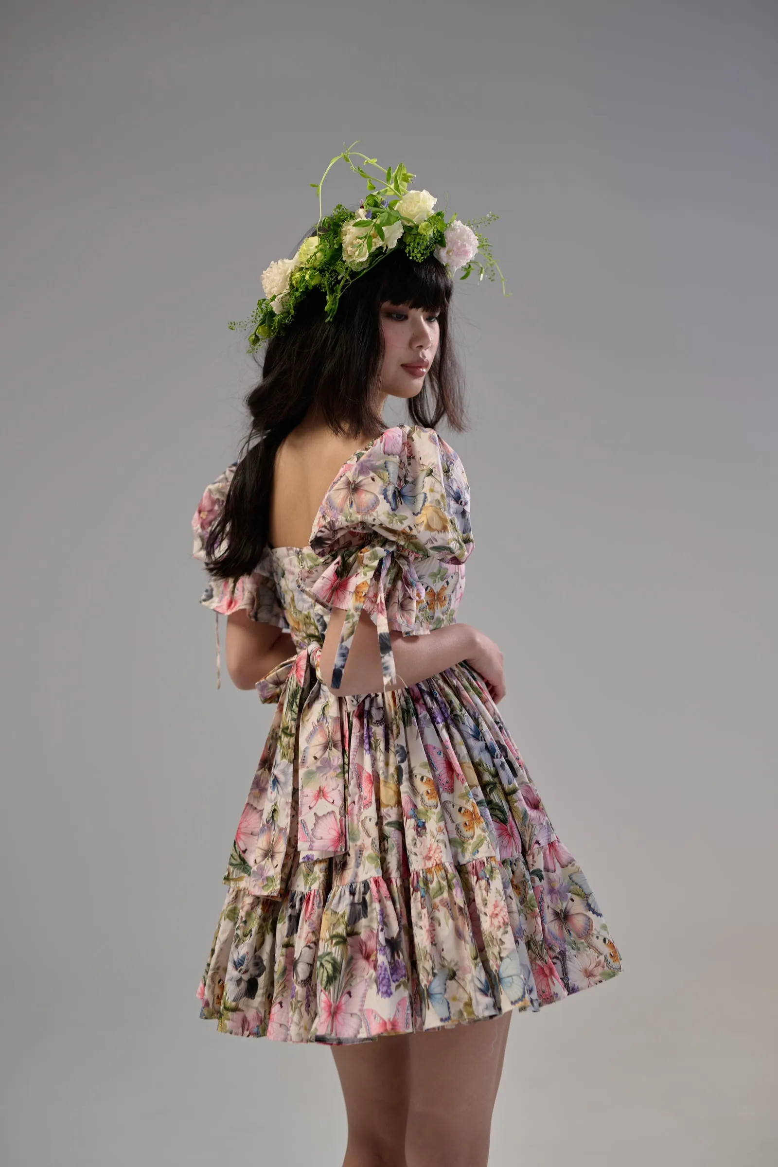 The Butterfly Botanics Mini Market Dress sold by Selkie product image thumbnail 5