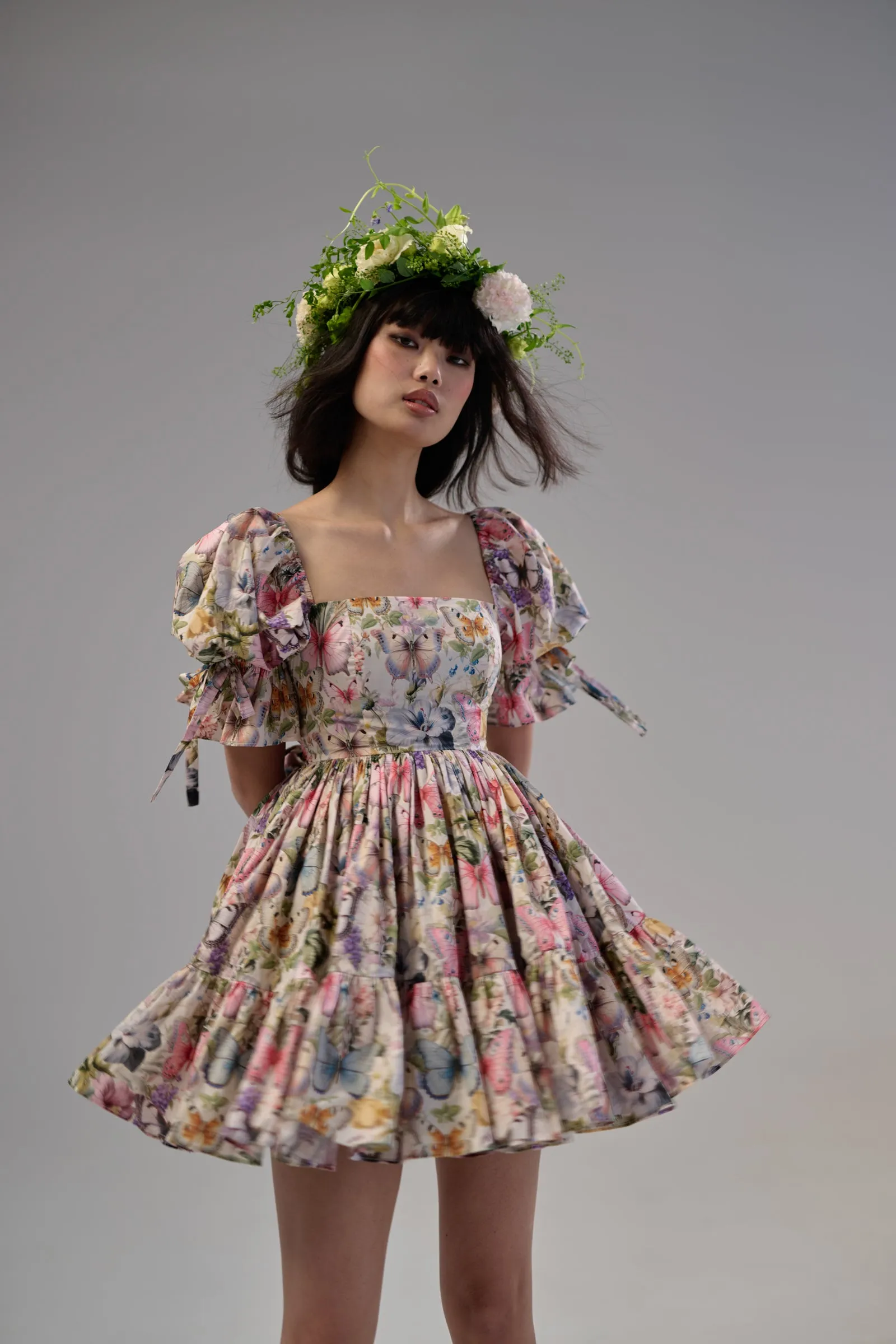 The Butterfly Botanics Mini Market Dress sold by Selkie product image thumbnail 4