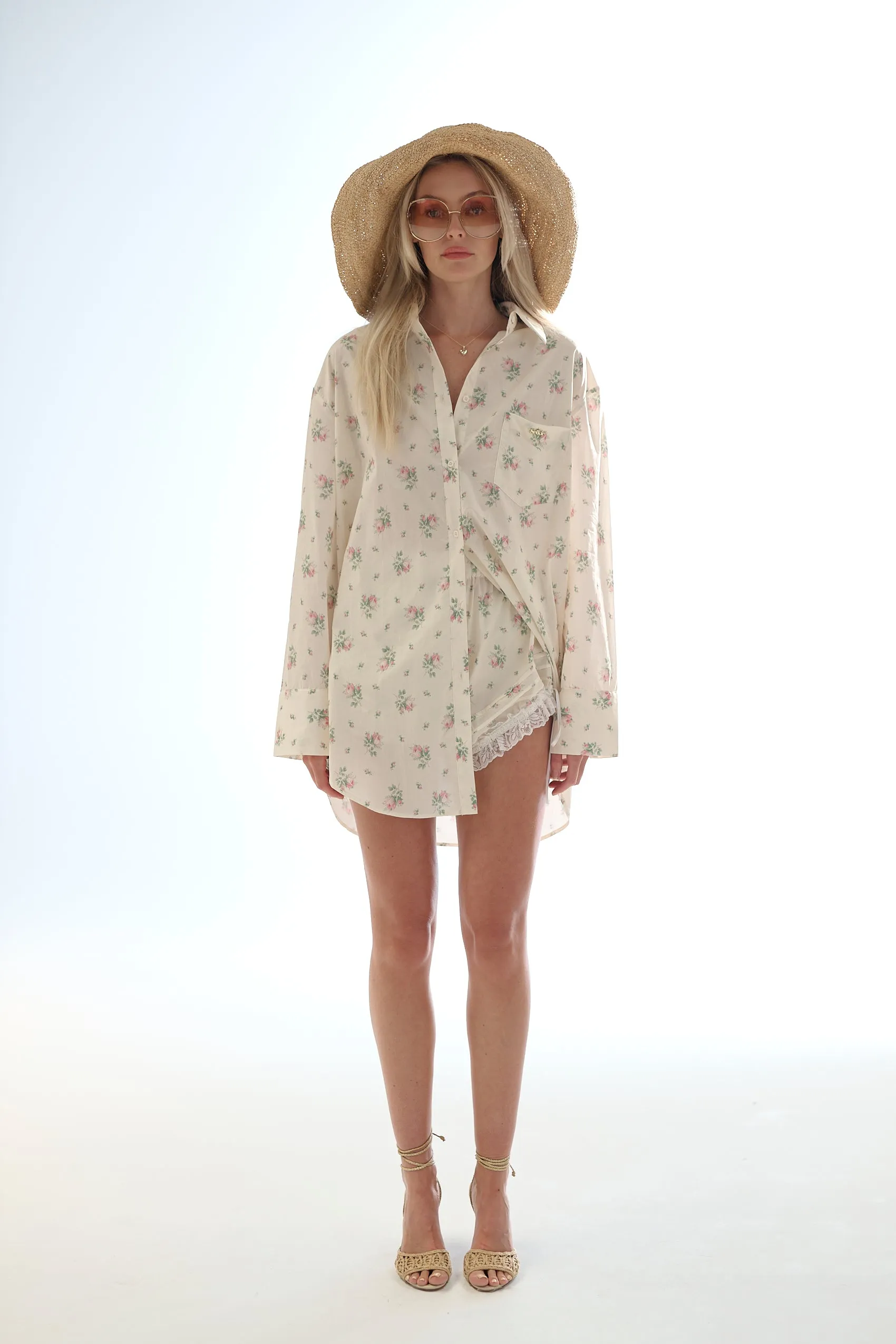 Petite Roses Big Blouse sold by Selkie