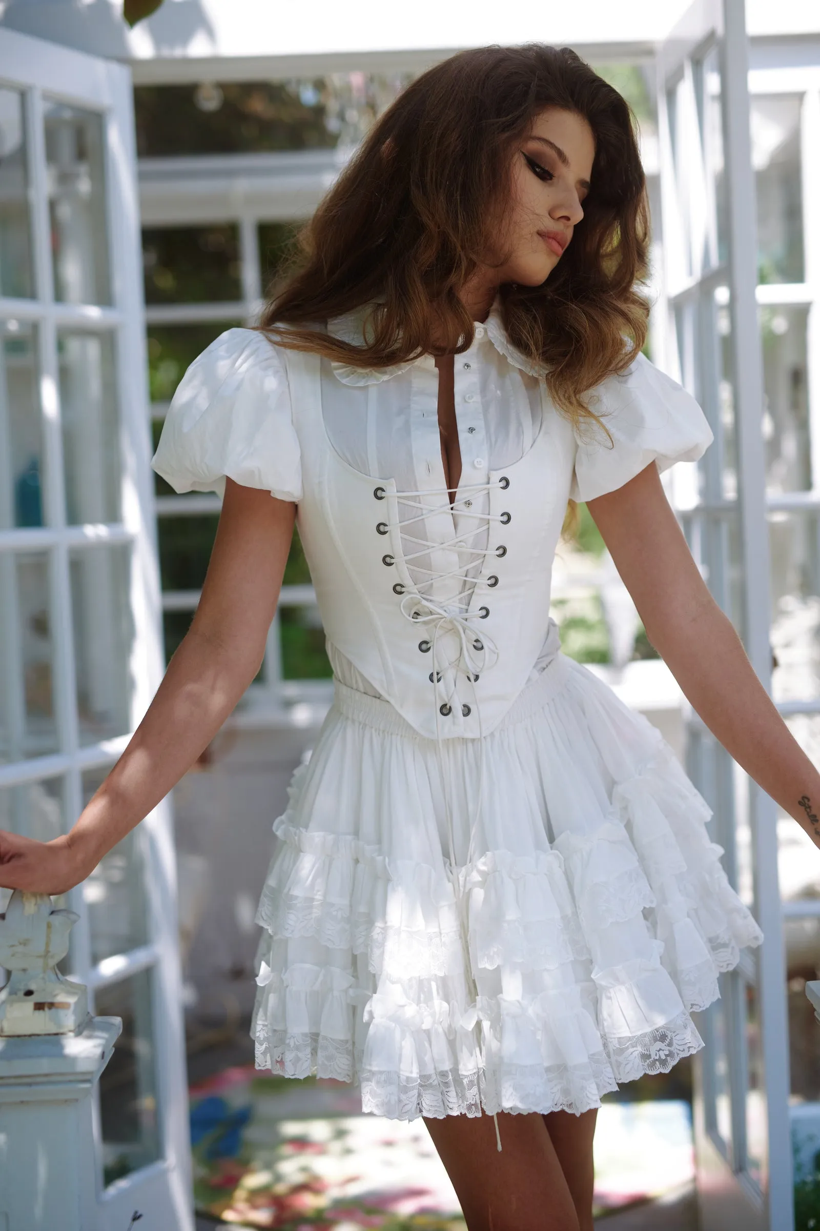 The Ivory Mini Pannier Petticoat sold by Selkie product image thumbnail 3
