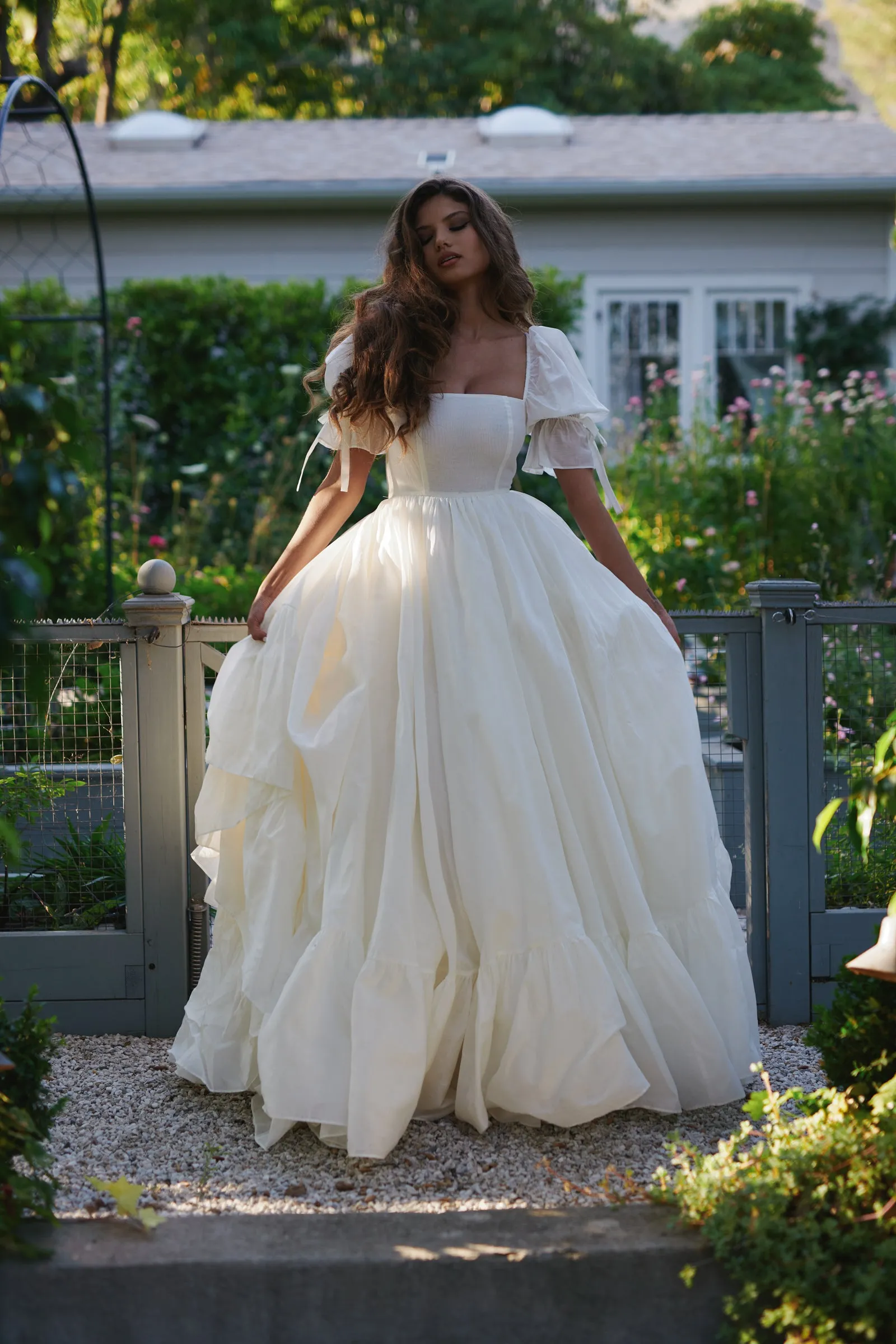 The Ivory Silk Organdy Fanfiction Bridal Gown sold by Selkie product image thumbnail 3