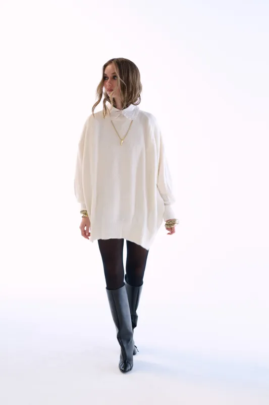 The Ivory Ballet Fuzz Sweater sold by Selkie