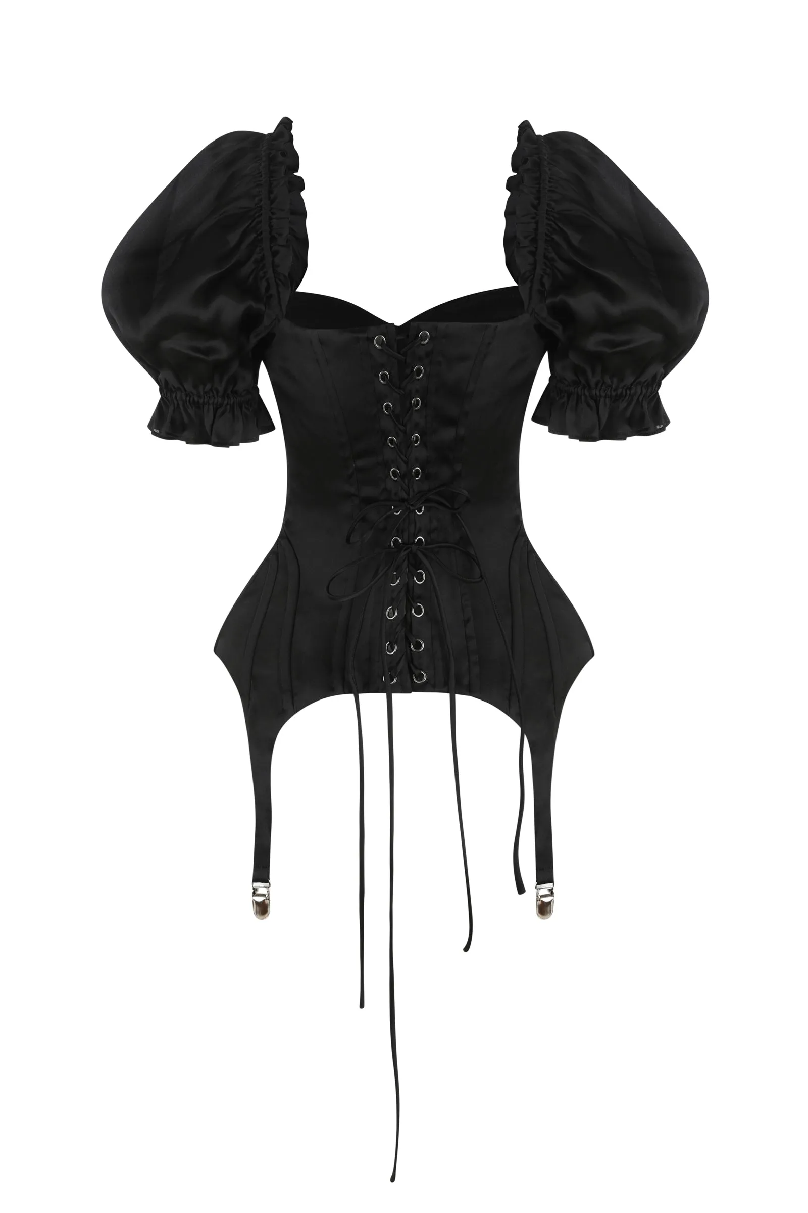 The Silk Satin Caviar Femme Fatale Corset sold by Selkie product image thumbnail 2