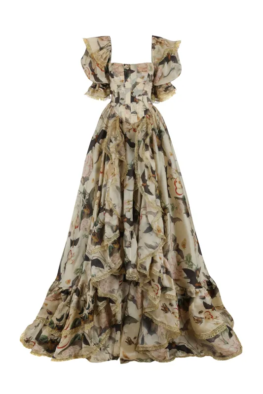 The Bats and the Bees Silk Courtesan Gown made by Selkie