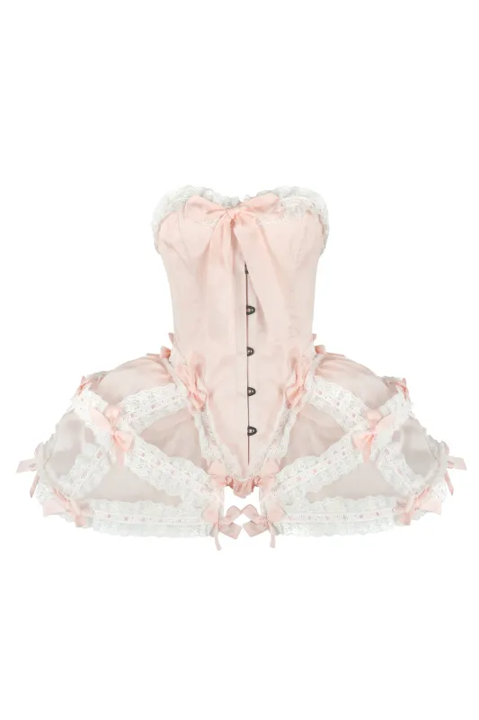 The Silk Satin Powder Gossamer Corset sold by Selkie