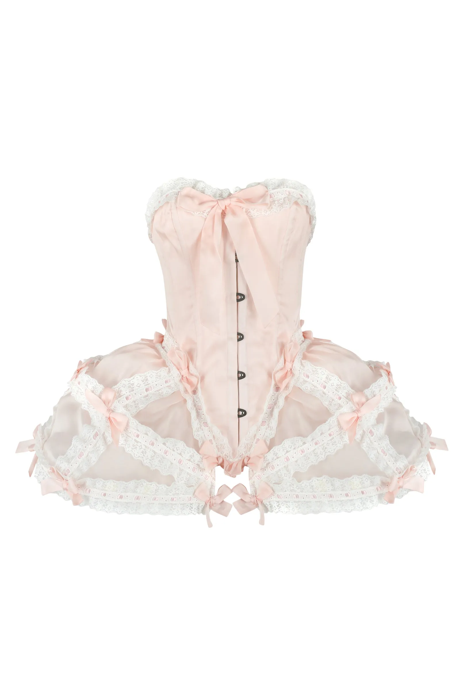 The Silk Satin Powder Gossamer Corset sold by Selkie