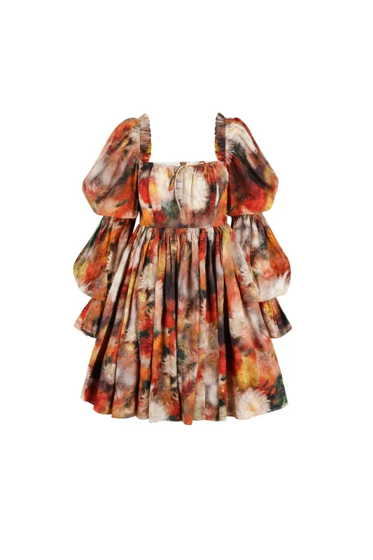 The Impression Flowers Raphaelite Puff Dress sold by Selkie