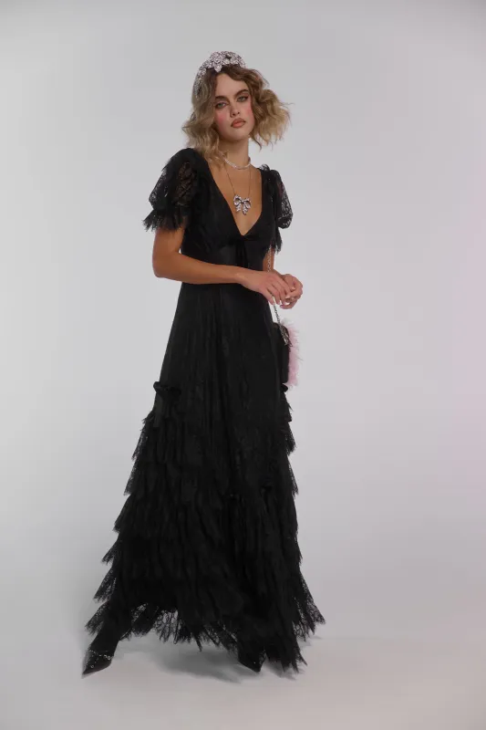 The Caviar Lace Gatsby Slip Dress made by Selkie