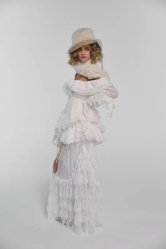 The Ivory Lace Gatsby Skirt made by Selkie
