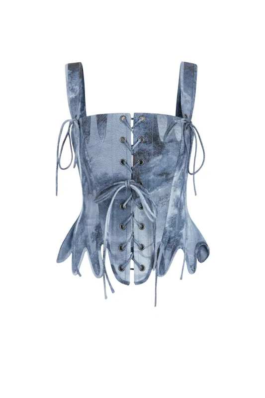 The British Toile Landscape Shipwrecked Corset sold by Selkie