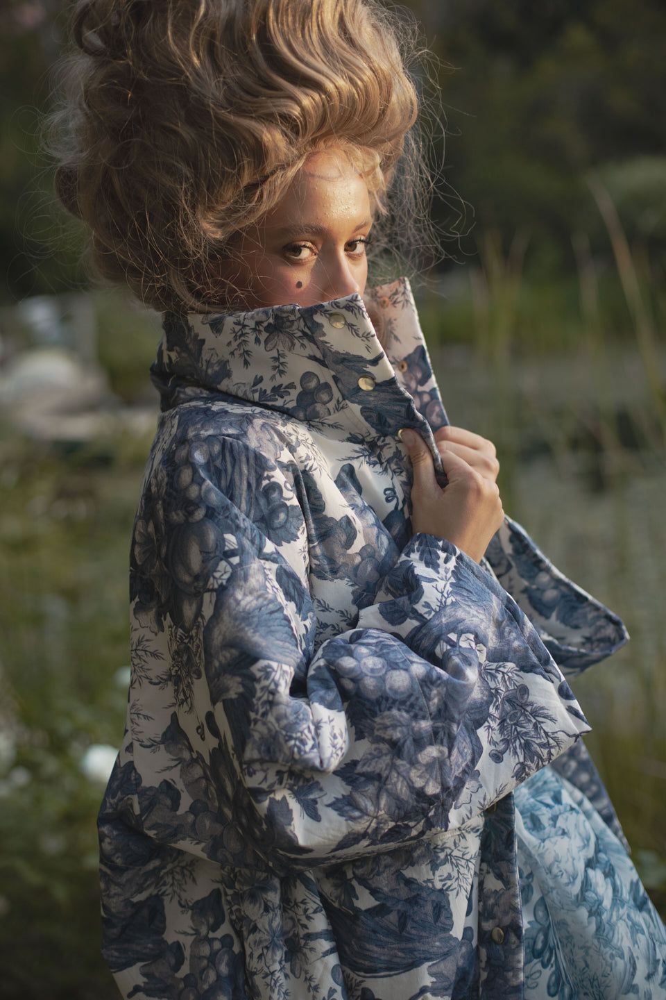 The Louie Toile Puffer Jacket sold by Selkie product image thumbnail 2