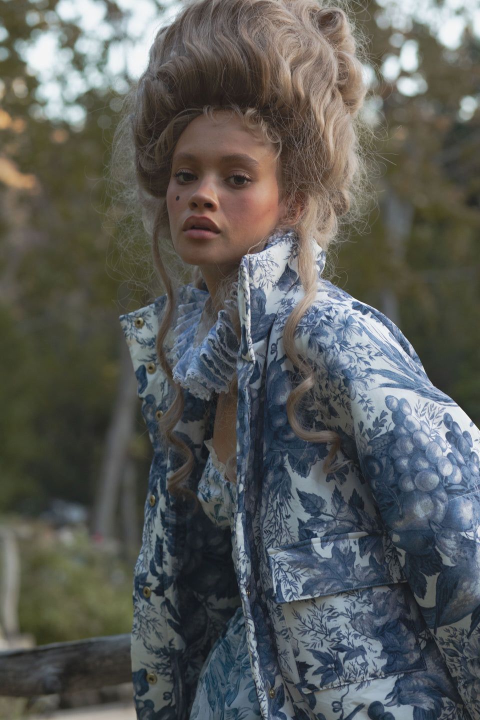 The Louie Toile Puffer Jacket sold by Selkie product image thumbnail 3