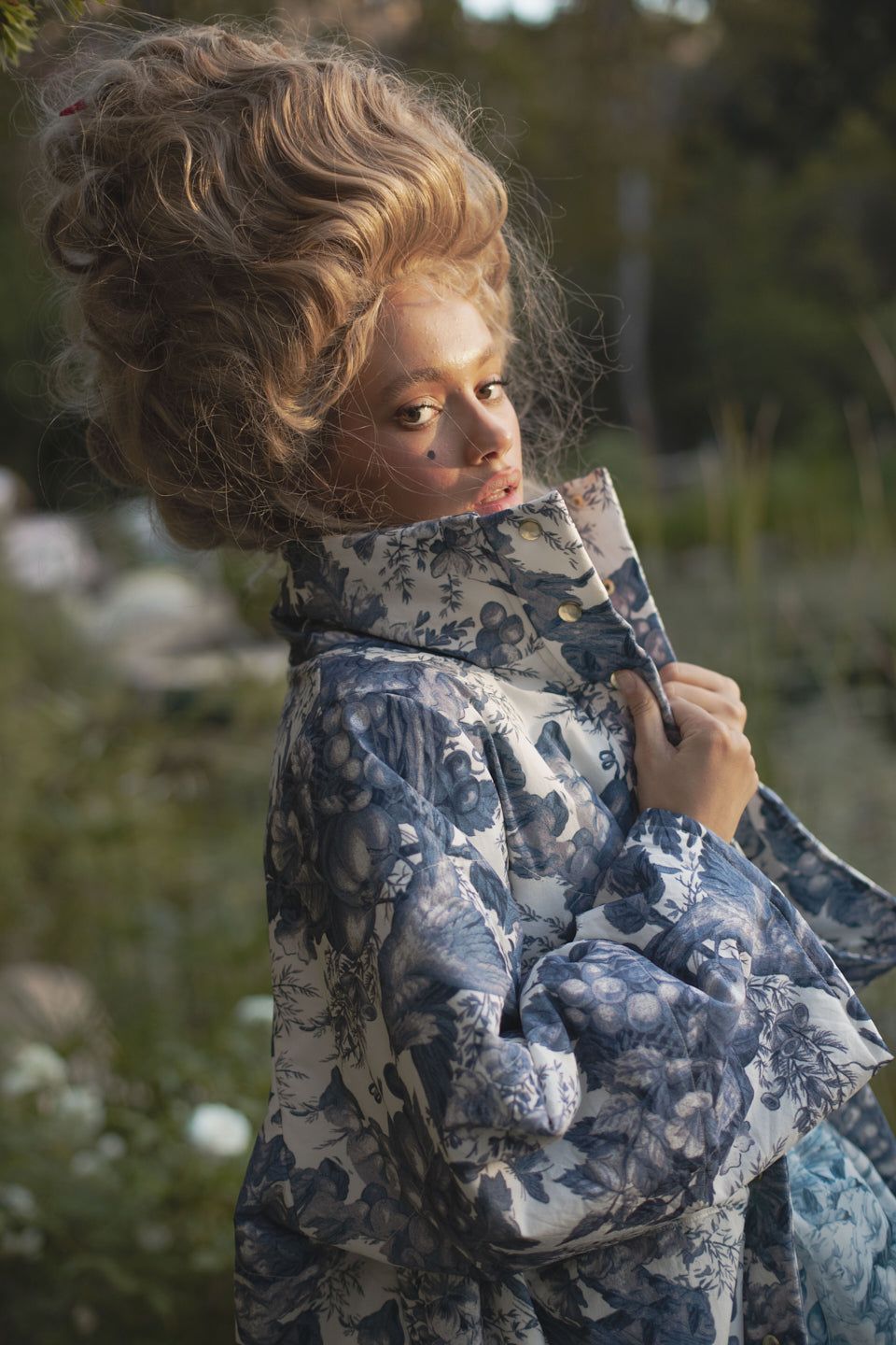 The Louie Toile Puffer Jacket sold by Selkie product image thumbnail 7