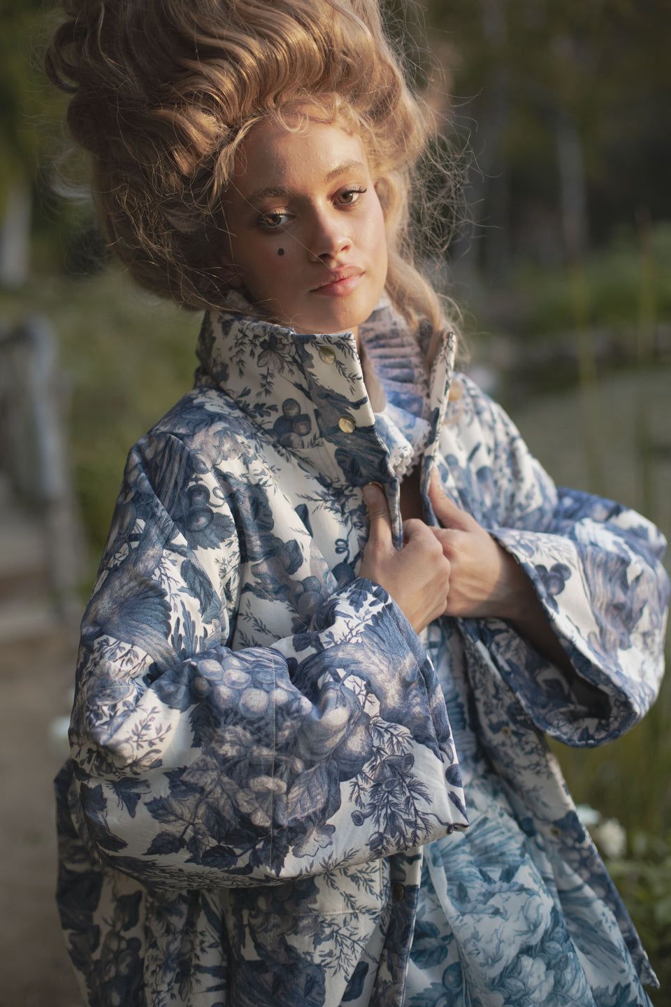 The Louie Toile Puffer Jacket sold by Selkie product image thumbnail 4