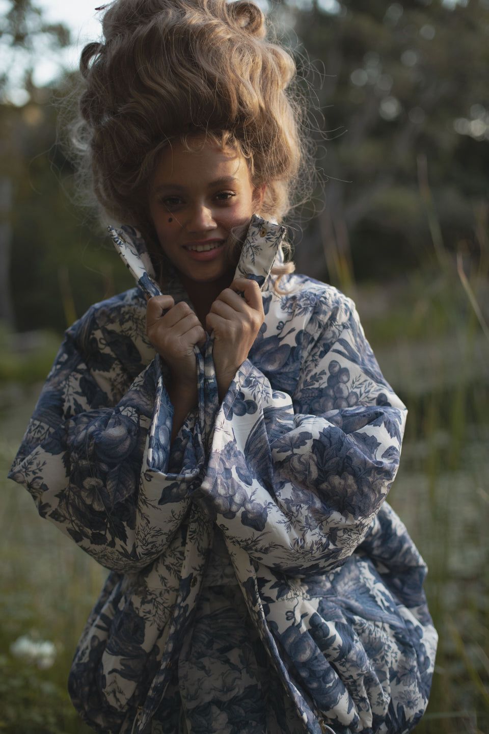 The Louie Toile Puffer Jacket sold by Selkie product image thumbnail 6