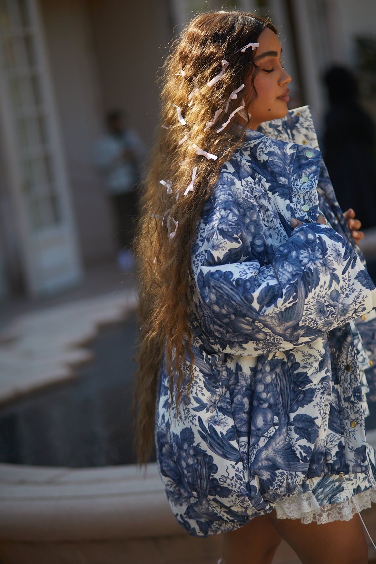 The Louie Toile Puffer Jacket sold by Selkie product image thumbnail 11