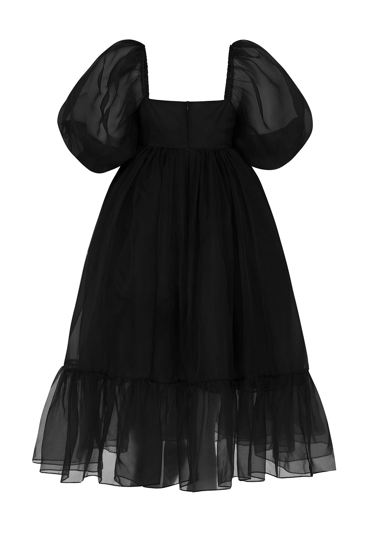 The Caviar Silk Gauze French Puff Dress sold by Selkie product image thumbnail 2