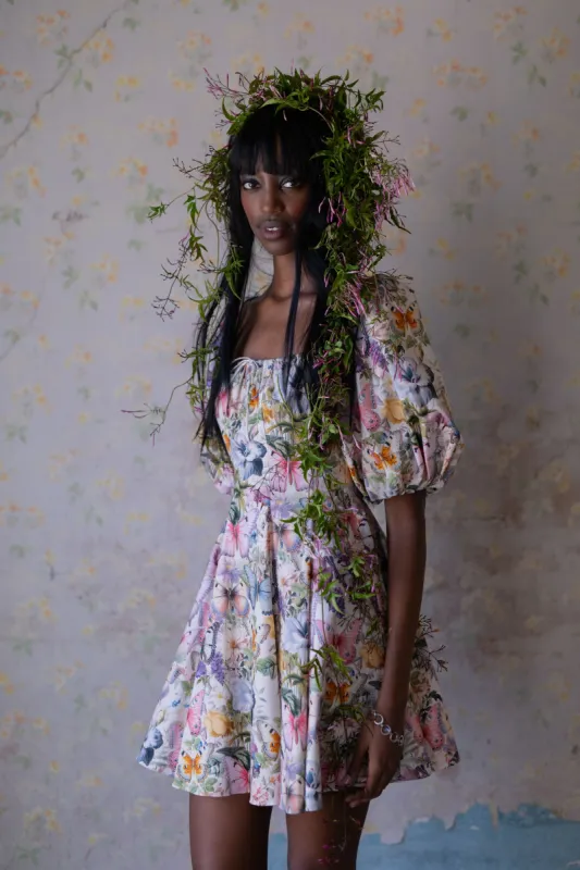 The Butterfly Botanics Mini Day Dress sold by Selkie