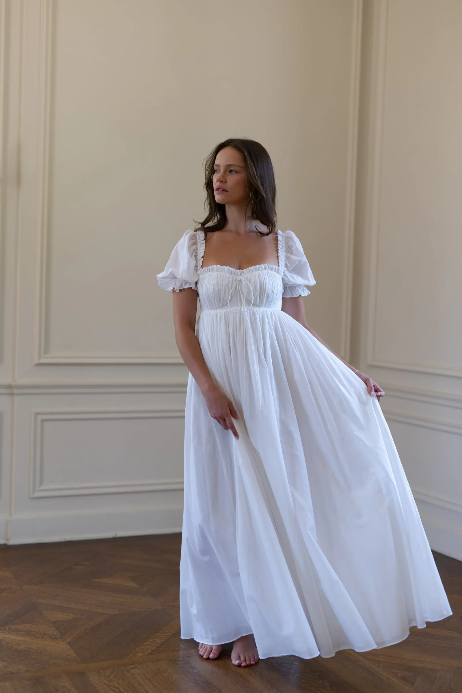 The Ivory Cotton Seashell Gown sold by Selkie product image thumbnail 3