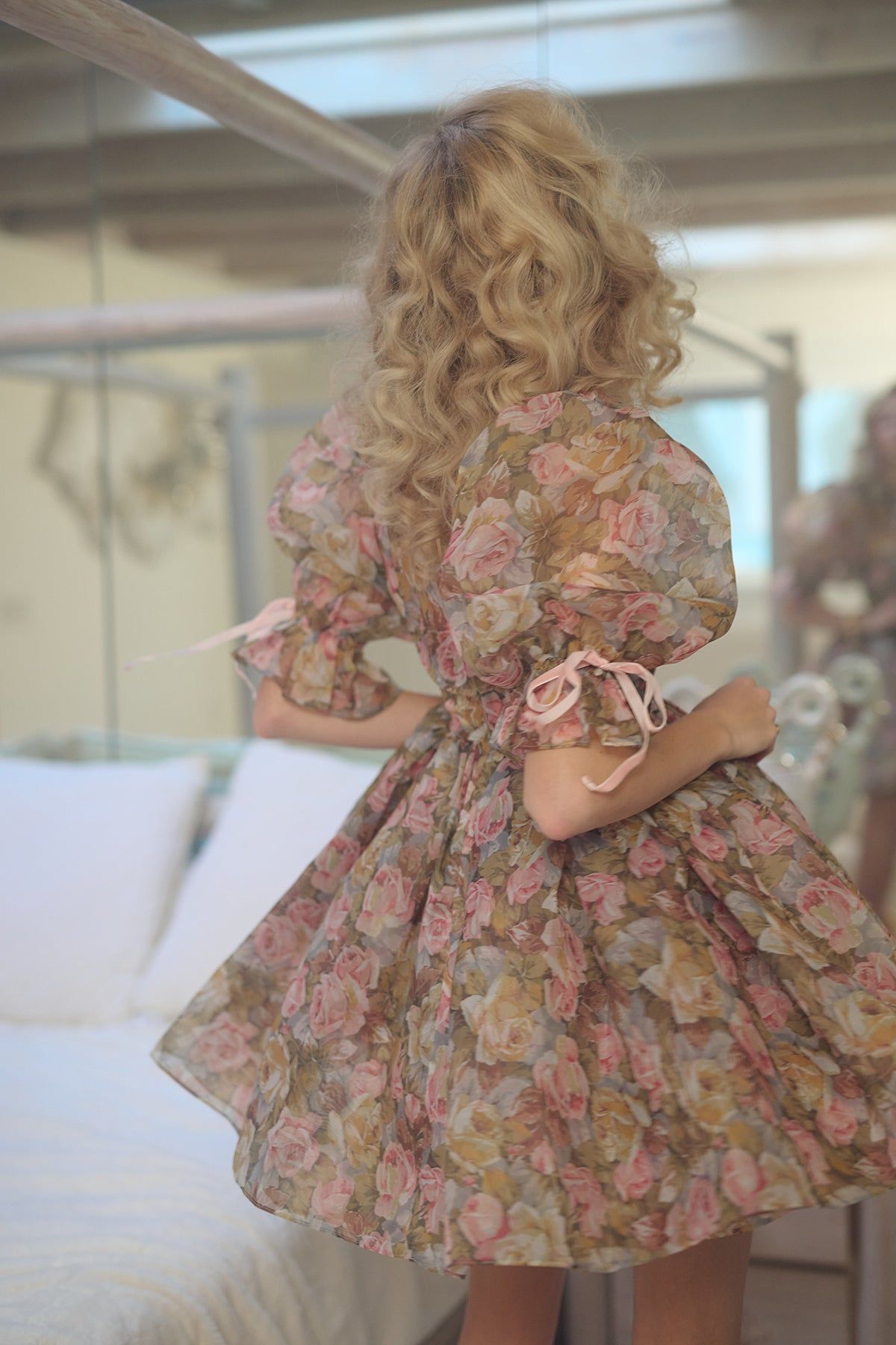 Jardin De Fleurs Shrug Puff Dress sold by Selkie product image thumbnail 5