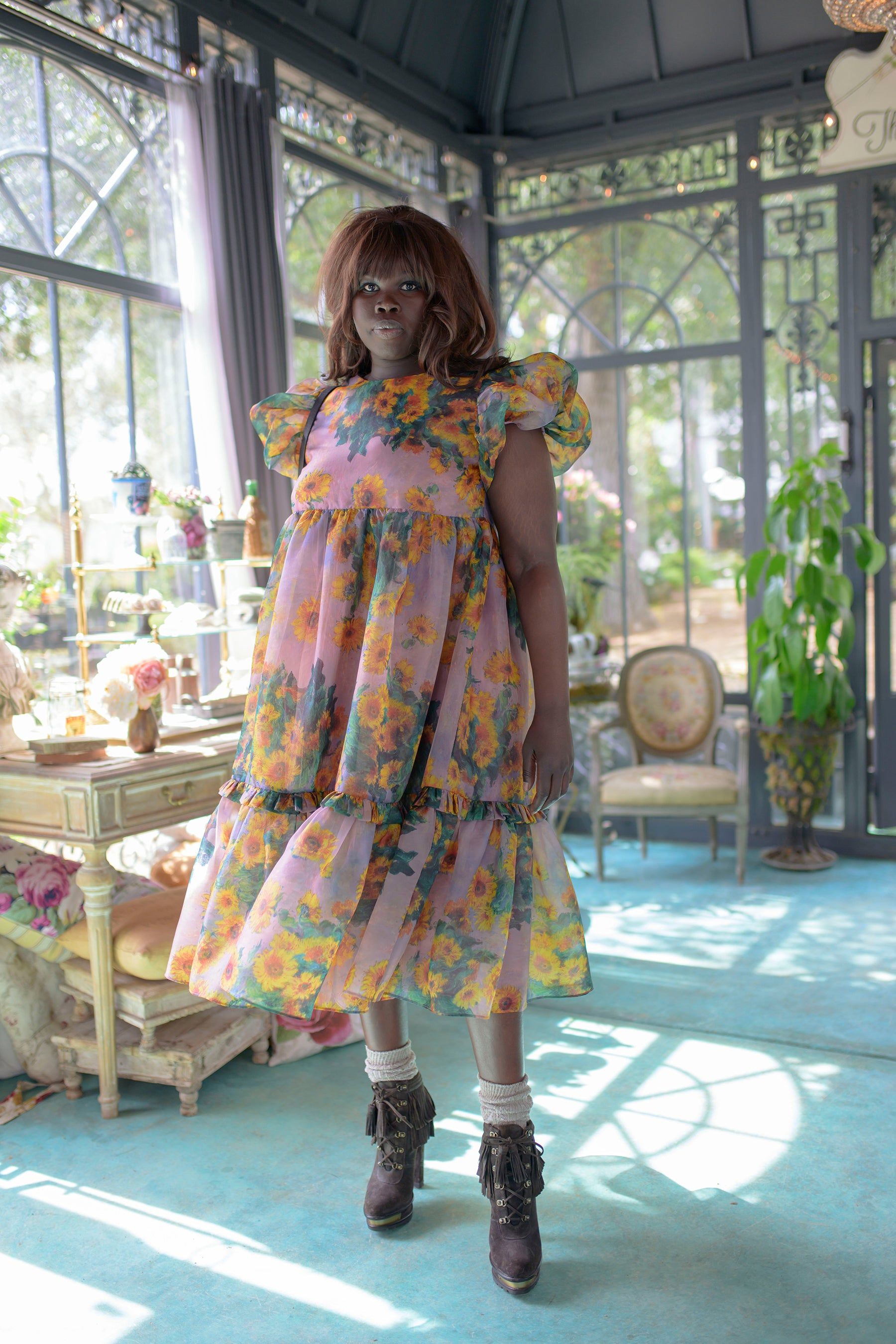 The Monet Sunflowers Dreamgirl Dress sold by Selkie product image thumbnail 4