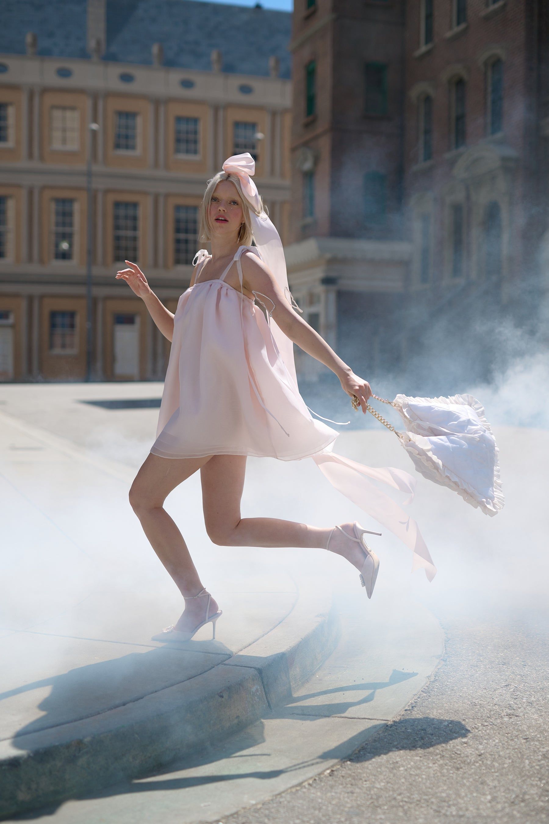 The Strawberry Milk Powder Puff Dress sold by Selkie product image thumbnail 5