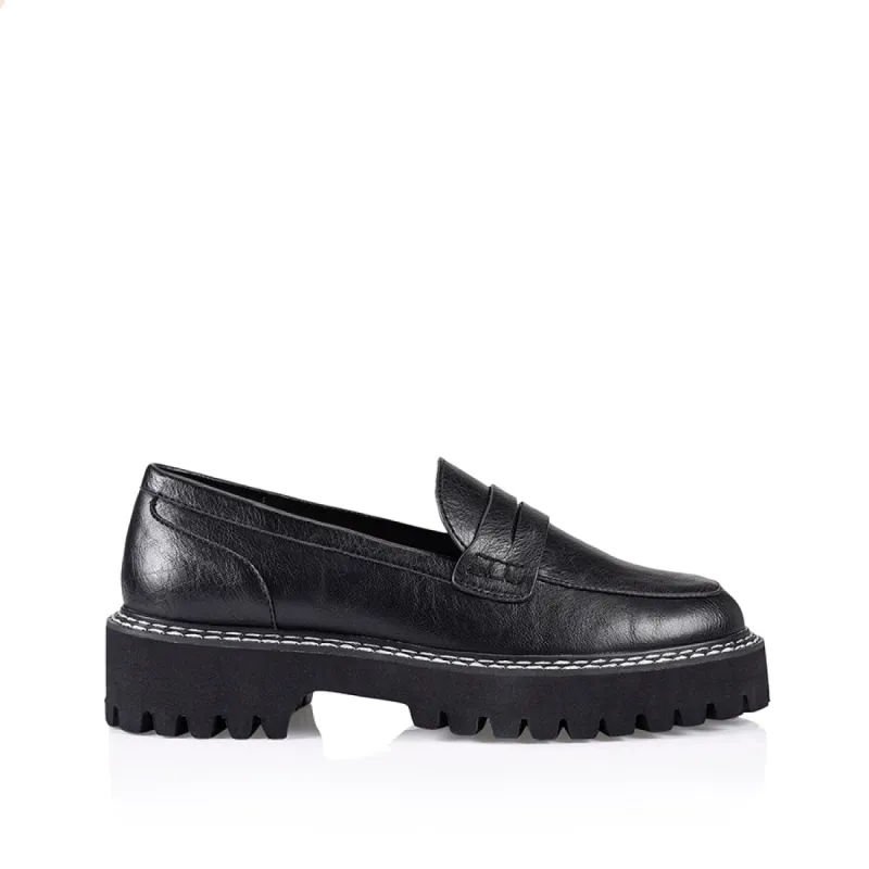 Neo Chunky Loafers - Black Smooth sold by Verali