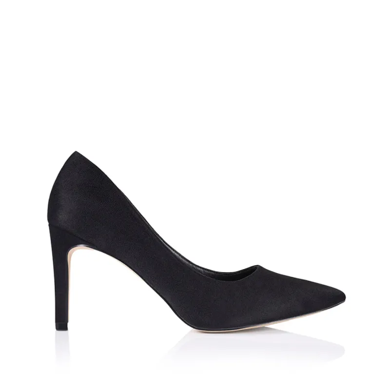 Wish Court Heel Pumps - Black Micro sold by Verali