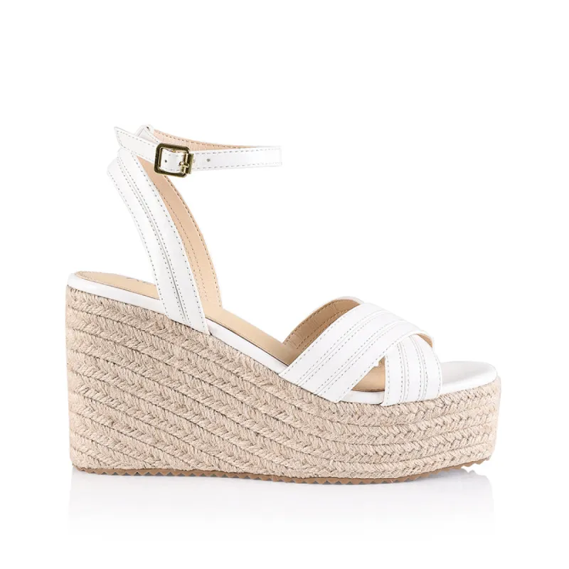 Callie Rope Wedges - White Softee sold by Verali