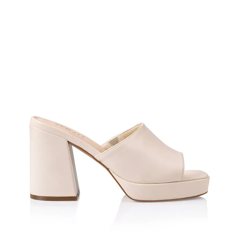 Avalon Platform Mules - Bone Smooth sold by Verali