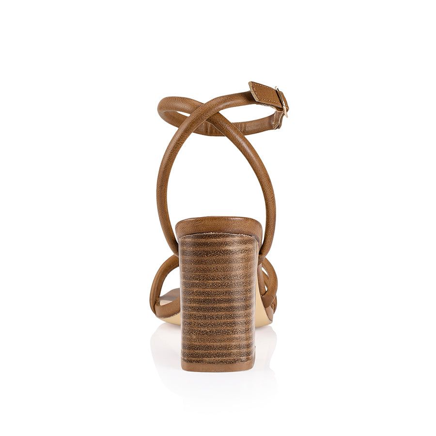 Crucial Block Heel Sandal - Tan Softee sold by Verali product image thumbnail 4