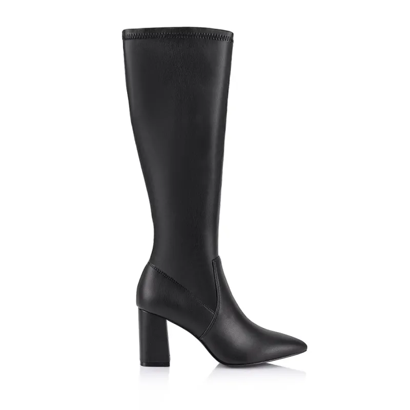 Manny Tall Boots - Black Stretch sold by Verali