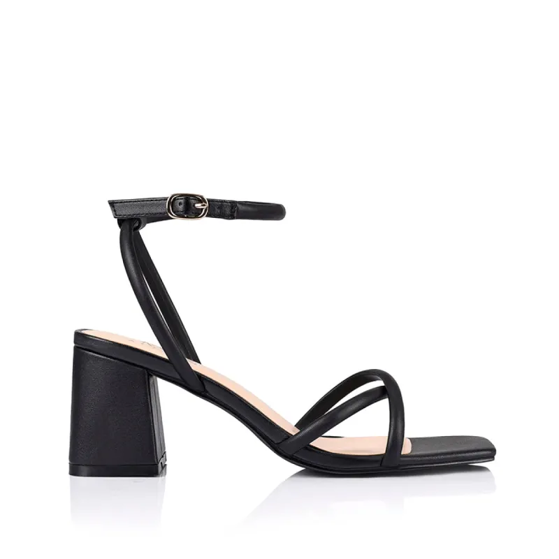 Starlight Strappy Sandals - Black Smooth sold by Verali
