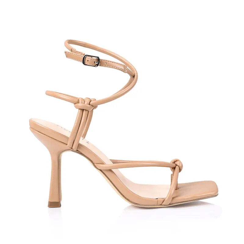 Lucky Heeled Sandals - Dark Camel Smooth sold by Verali
