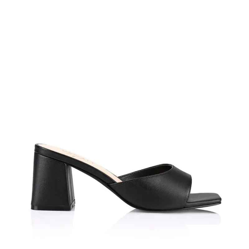 Sting Block Heel Mules - Black sold by Verali