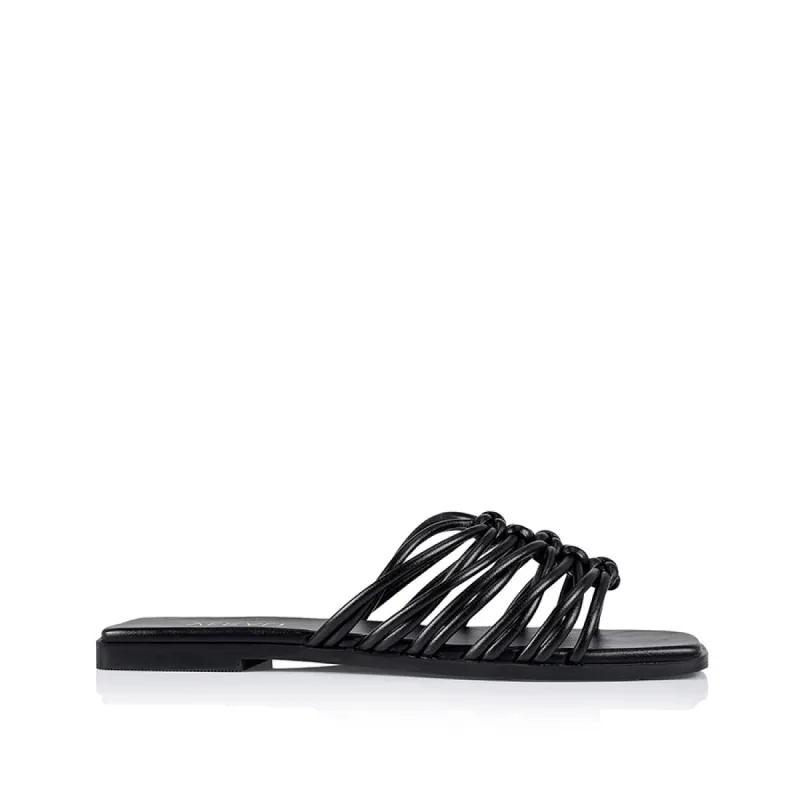 Roxy Strappy Slides - Black sold by Verali