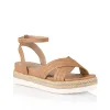 Dezzie Footbed Sandals - Caramel Softee sold by Verali