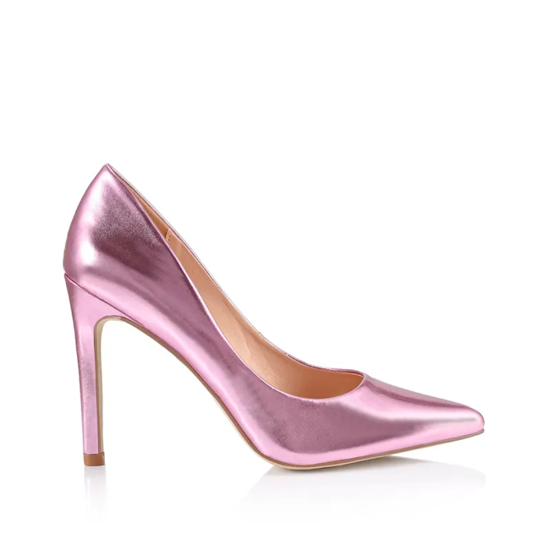 Harolina Stiletto Pumps - Pink Metallic sold by Verali