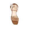 Elly Block Heel Sandals - Tan Weave sold by Verali