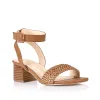 Elly Block Heel Sandals - Tan Weave sold by Verali