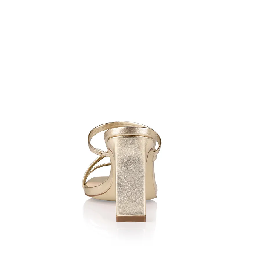 Kipper Block Heel Mules - Champagne Smooth sold by Verali product image thumbnail 3