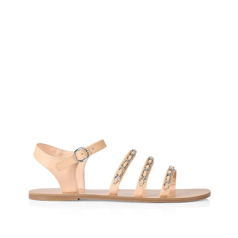 Candice Flat Sandals - Nude Smooth sold by Verali