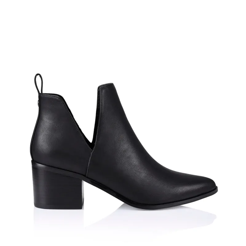 Fierce Cut Out Ankle Boots - Black Softee sold by Verali