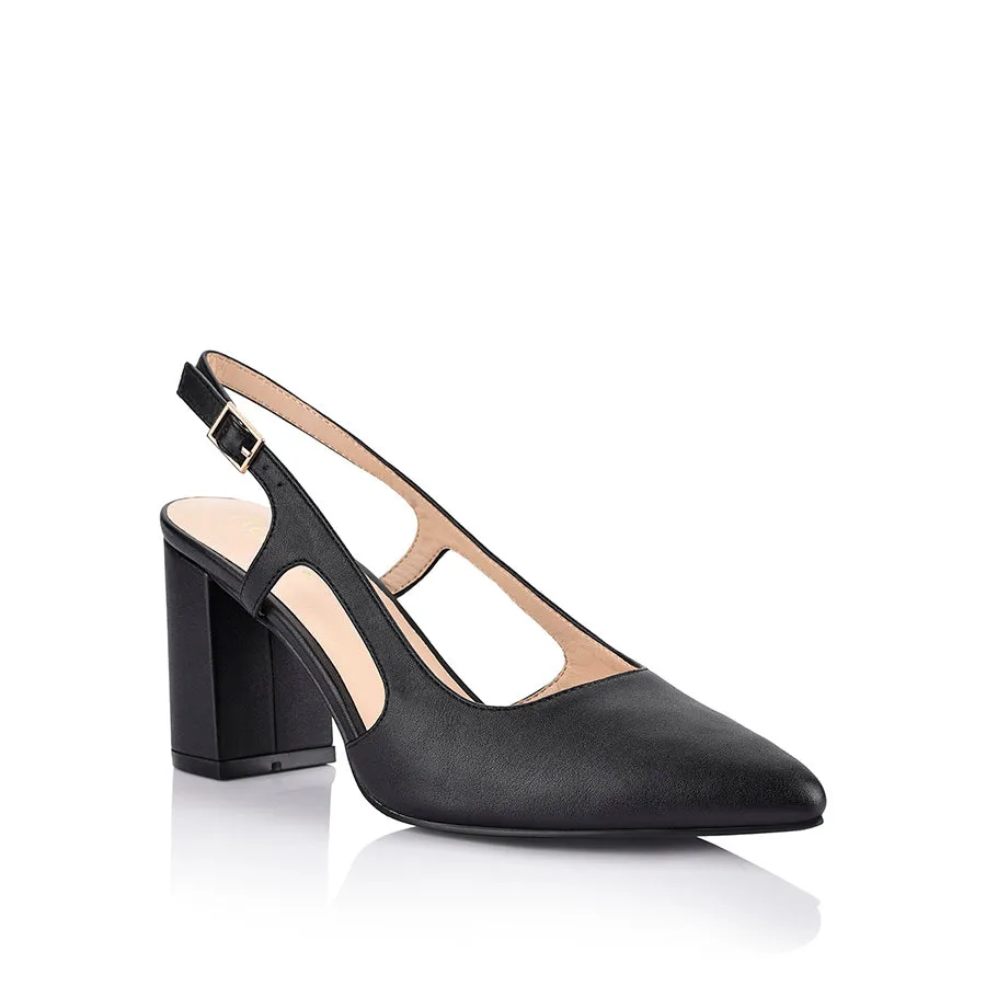 Enrique Sling Back Block Heels - Black sold by Verali product image thumbnail 2