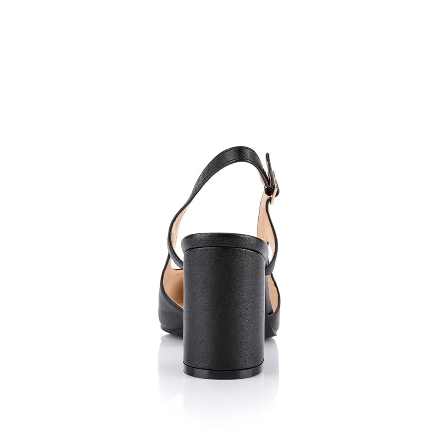 Enrique Sling Back Block Heels - Black sold by Verali product image thumbnail 3