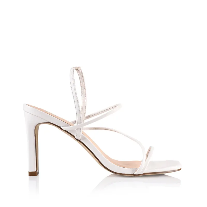 King Slim Strappy Heel - White Smooth sold by Verali