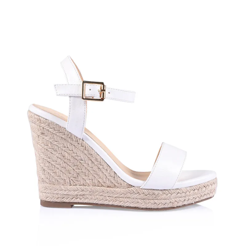 Amaya Rope Wedges - White Softee sold by Verali