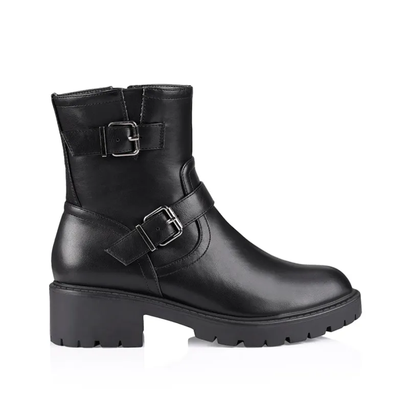 JayJay Combat Boots - Black Smooth sold by Verali